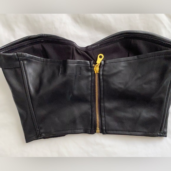Superdown Faux leather corset crop top XS - Picture 2 of 7